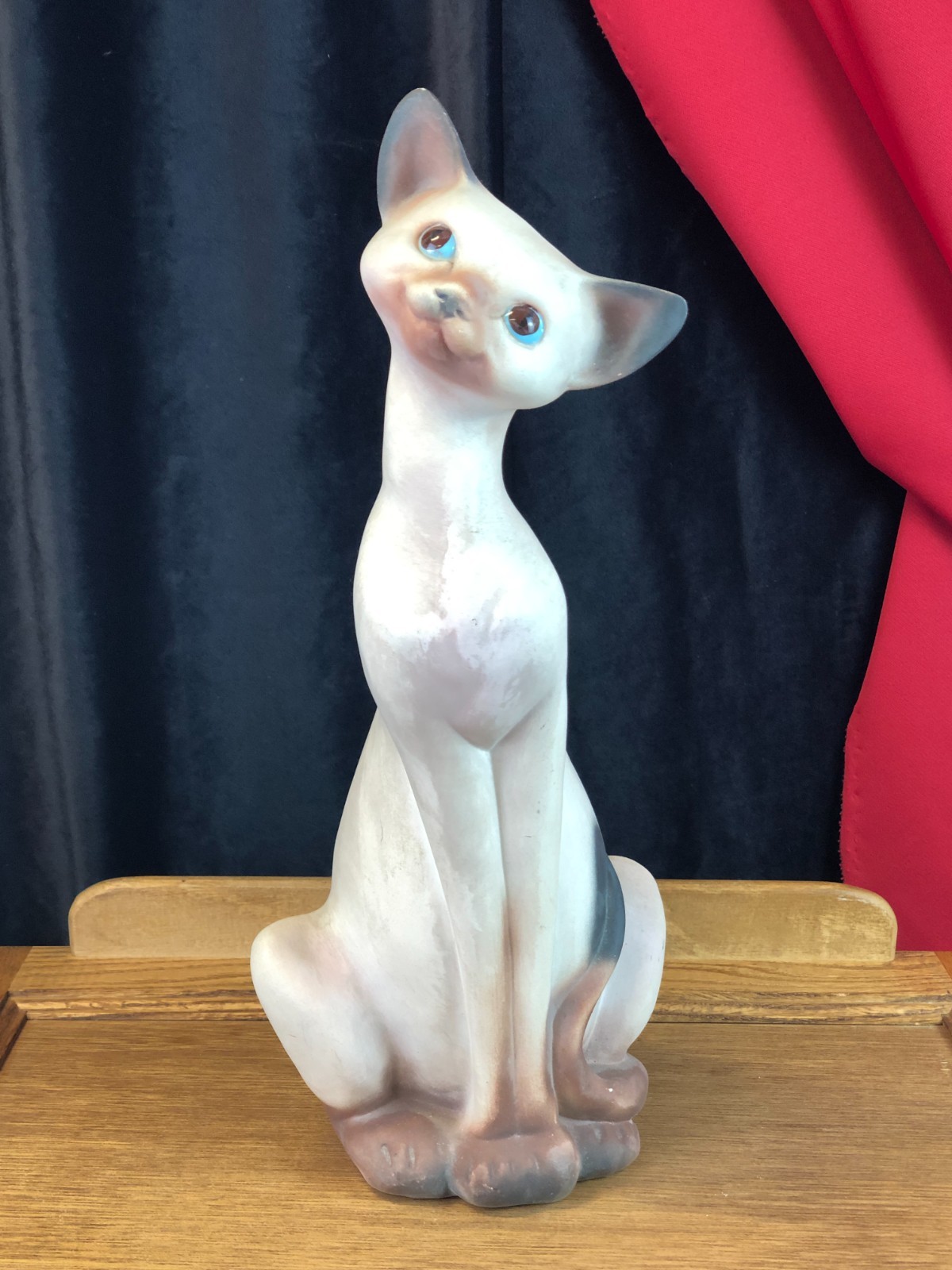 Vintage Anthony Freeman McFarlin Pottery 1957 SIAMESE CAT Figurine 14 1/2