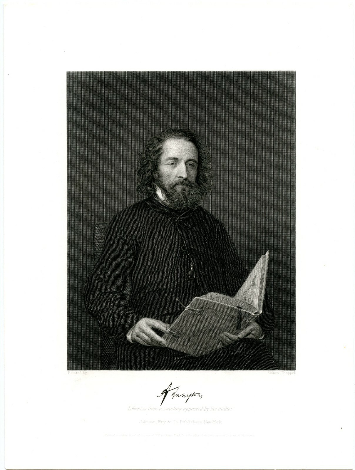 ALFRED LORD TENNYSON, English Poet/Charge of the Light Brigade, Engraving 8667