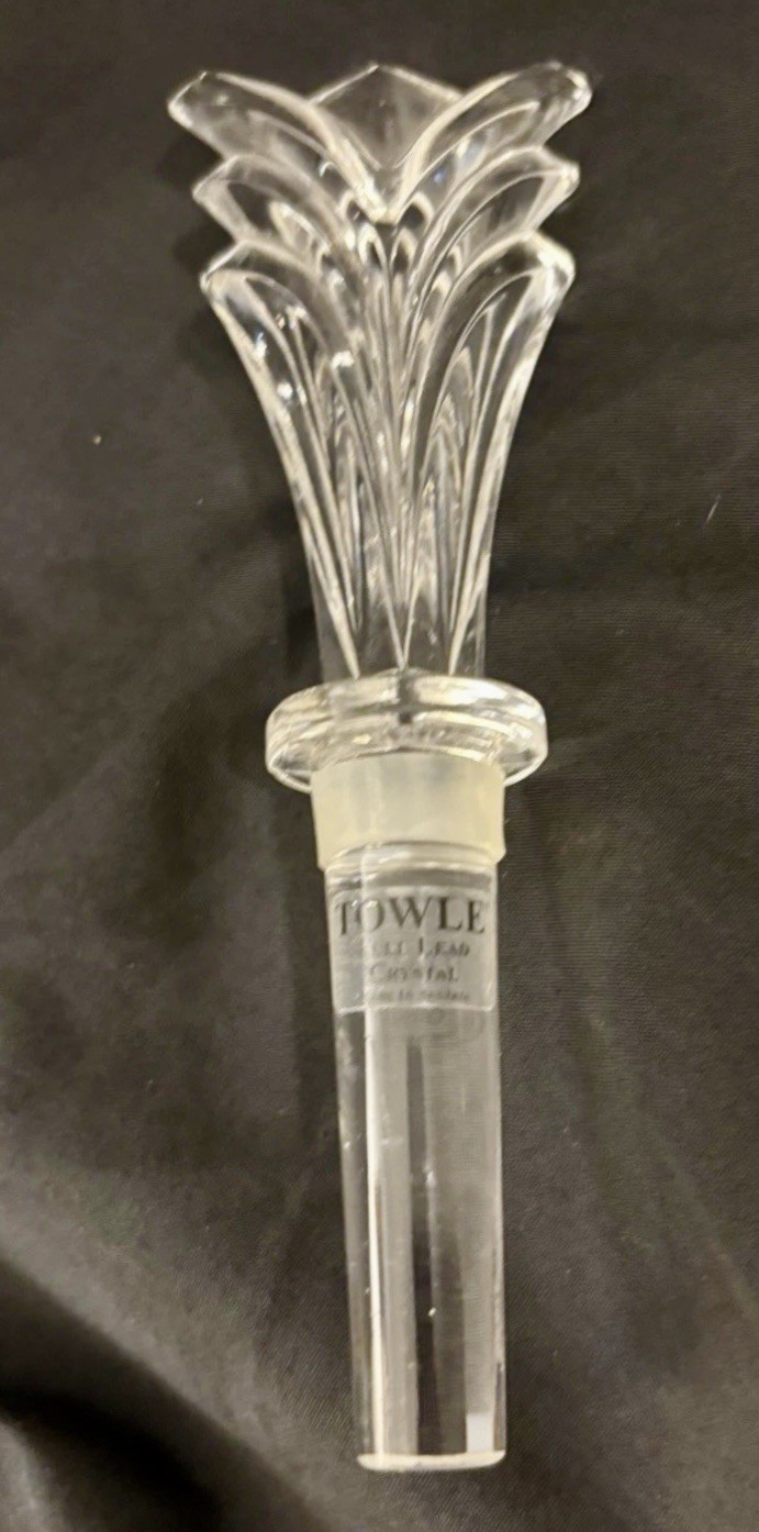 TOWLE Full Lead Crystal 6” Austrian Made Sydney Bottle Stopper