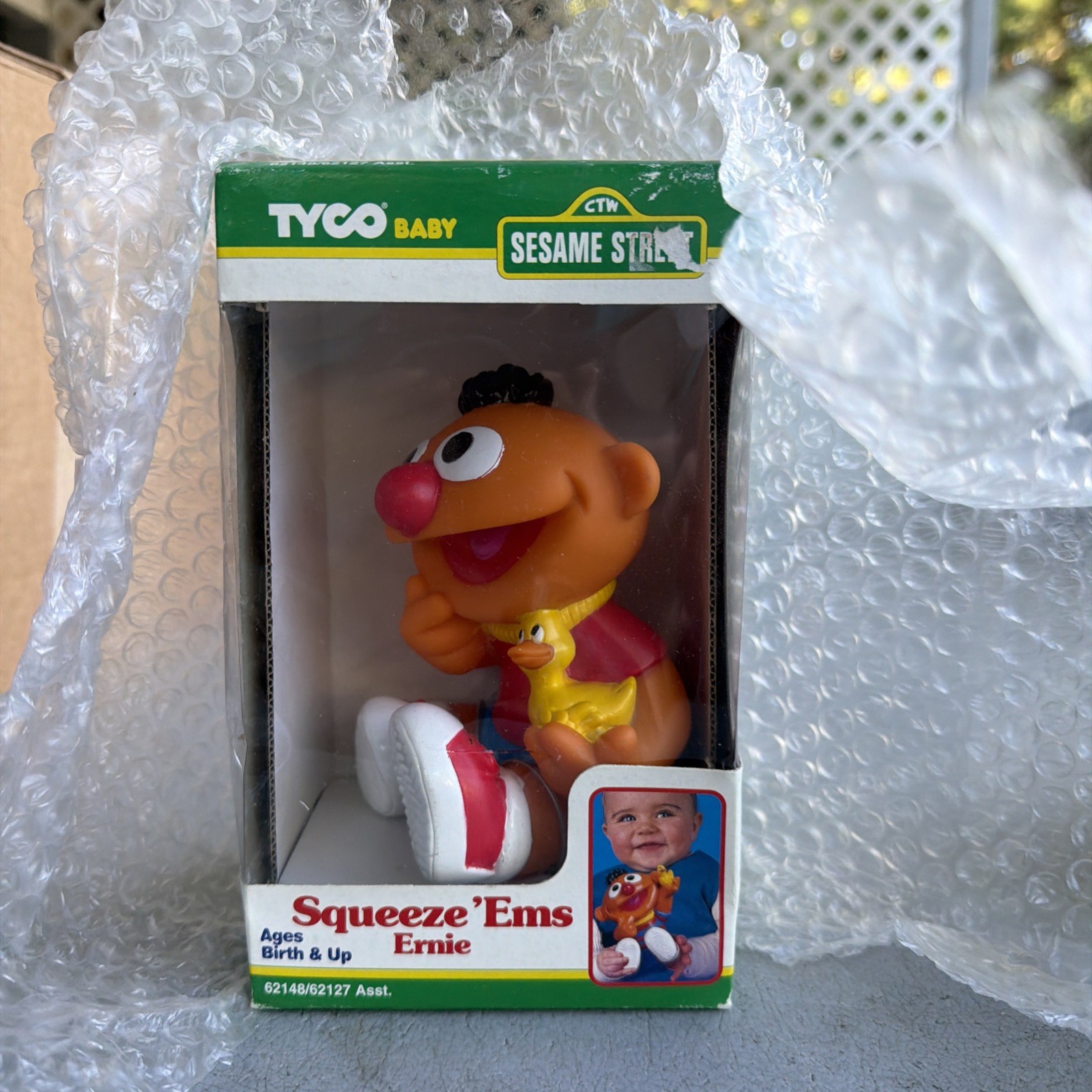 Ernie Sesame Street Squeeze \'Ems Vintage 1995 Tyco Baby New In Box Ernie Sesame Street Squeeze \'Ems Vintage 1995 Tyco Baby New In Box