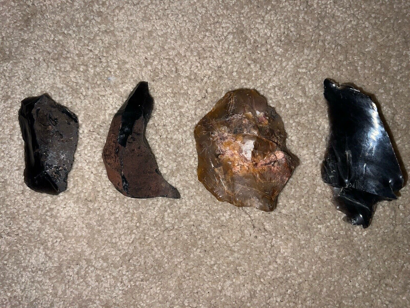 Group Of Large Great Basin Paleolithic Tools Owens Valley Ca 10000BC Coso Obsid.