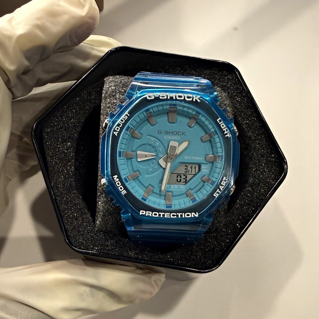 Casio G-SHOCK Blue Analog-Digital Resin Watch 200m WR w/ Box & Papers
