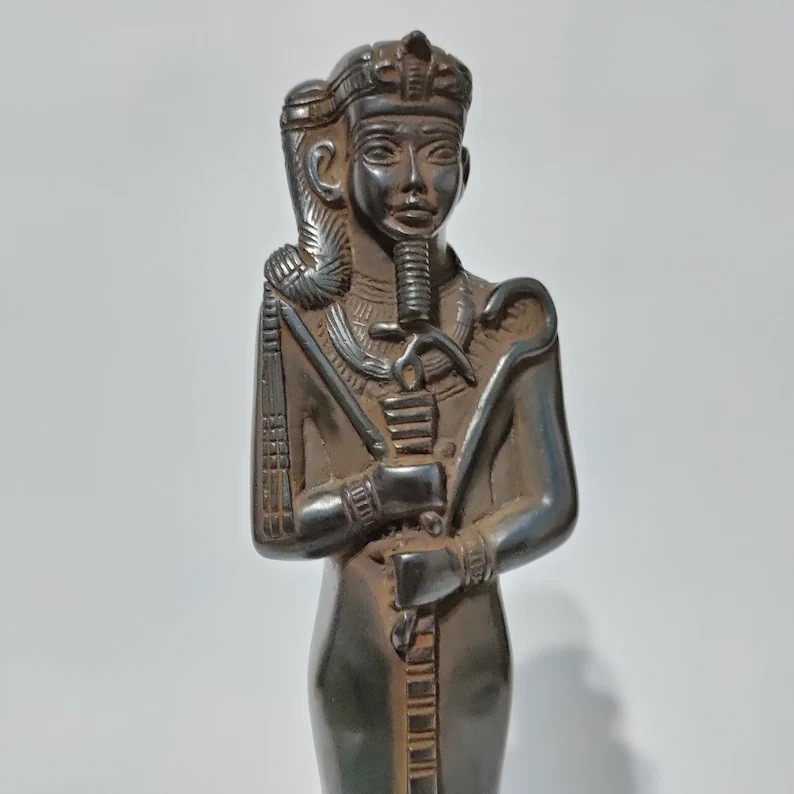 Ancient Egyptian Antique Statue Khonsu, Egyptian Moon Magic Hieroglyphic