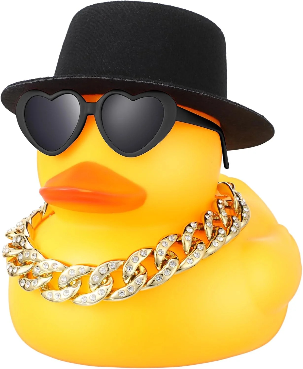 6.89 Inches Large Rubber Duck with Sunglasses Hat Giant Duck,Yellow 6.89 Inches Large Rubber Duck with Sunglasses Hat Giant Duck,Yellow