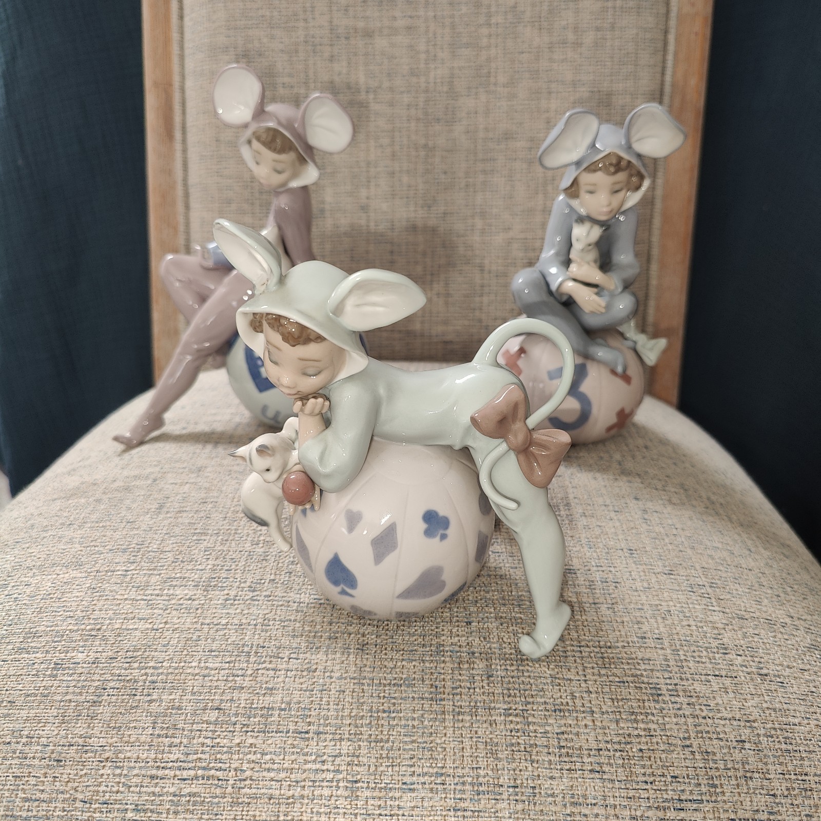 Lladro 5881, 5882, and 5883 Set of 3 Porcelain Figurines. 