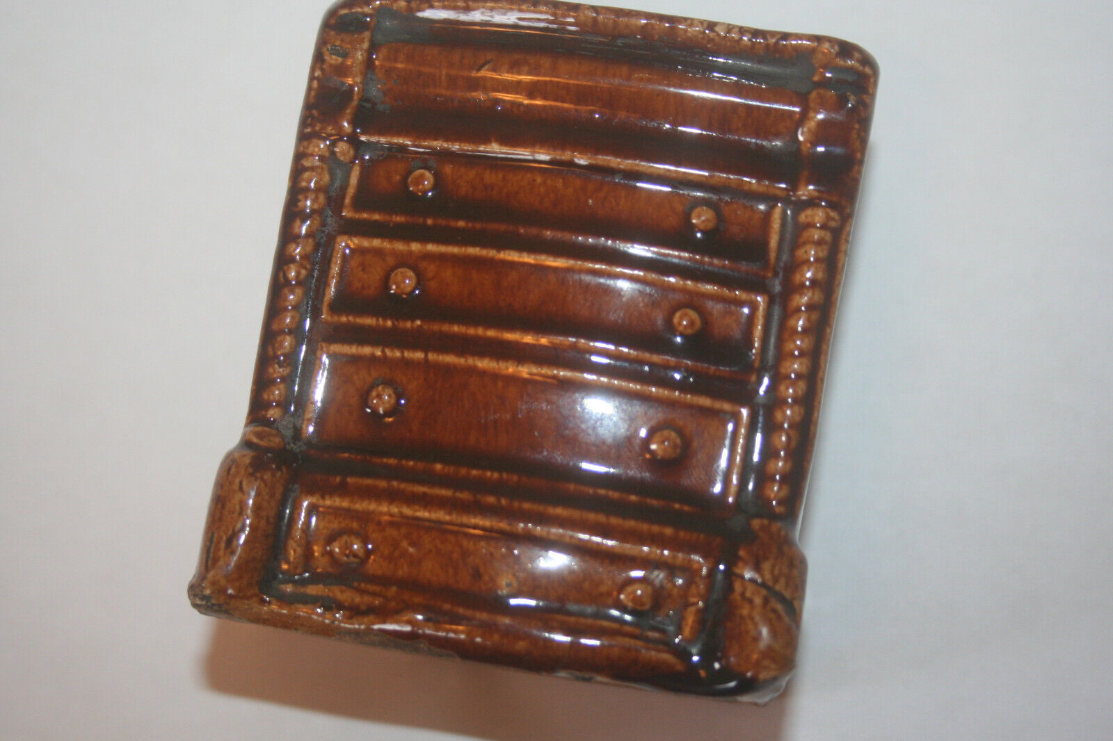 Antq. Pennsylvania Redware Bureau Bank Stoneware Circa early 1800\'s Rare Piece