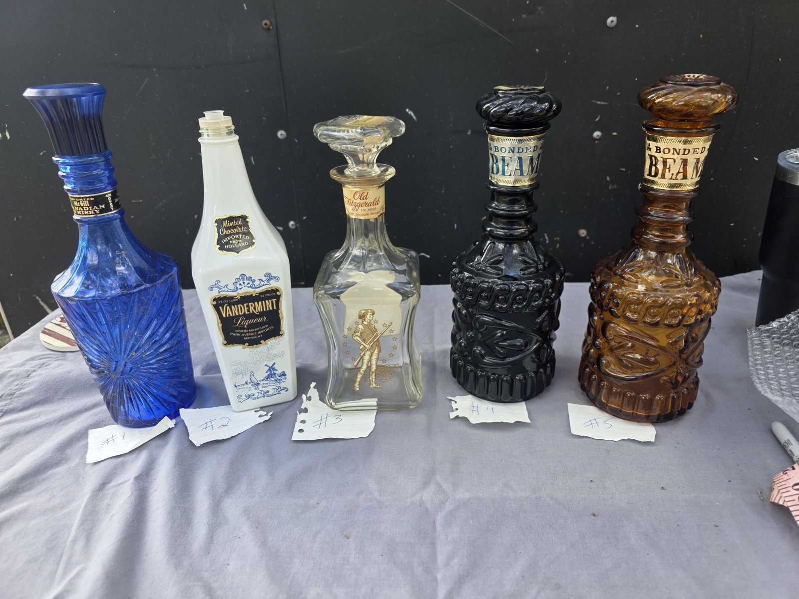 **Choice*** Empty Glass Decanter Bonded Bean, Vandermint, McGrill, Colonial **Choice*** Empty Glass Decanter Bonded Bean, Vandermint, McGrill, Colonial