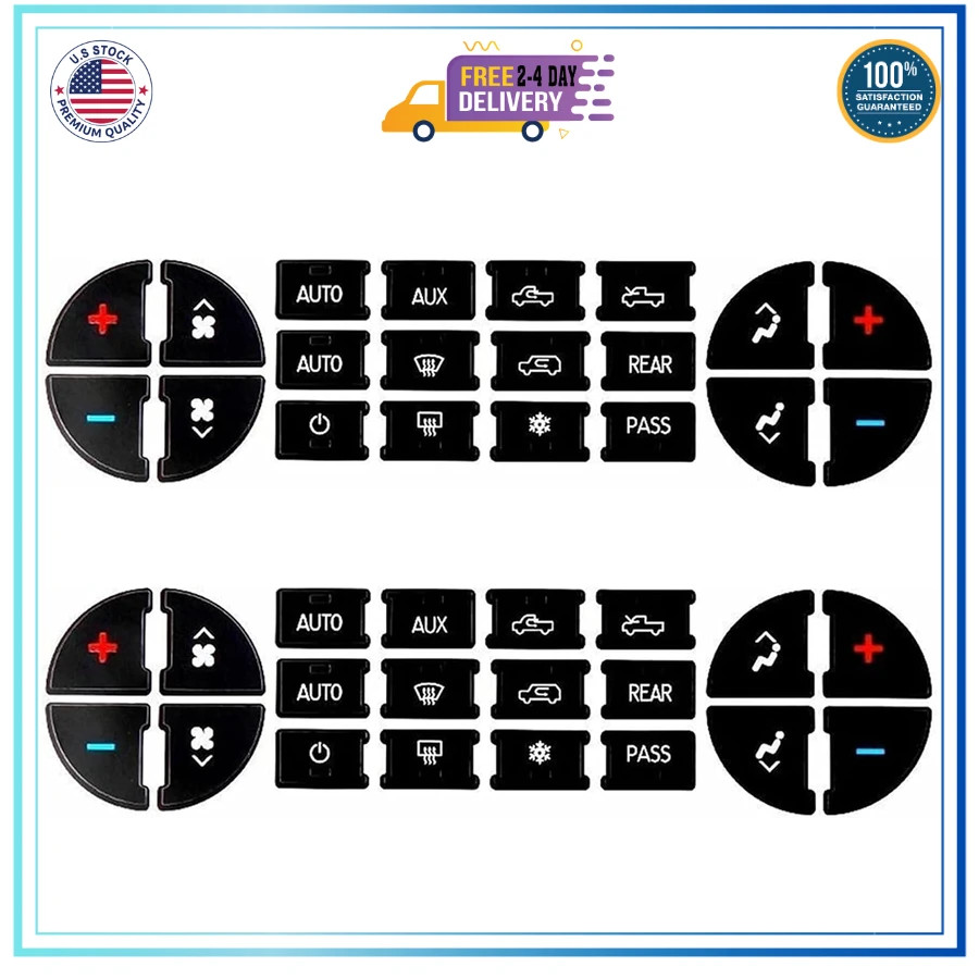 AC Dash Button Repair Kit Decal for 07-14 Chevy GM Vehicles Control Buttons