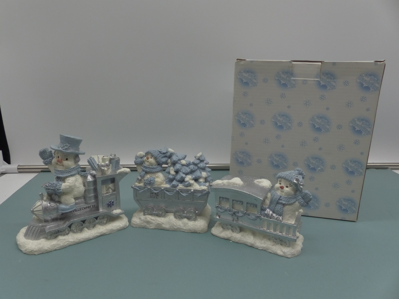 Vtg 1999 Encore Snow Buddies Train (3) Figurines #94612, 94613, 94615 Figurines