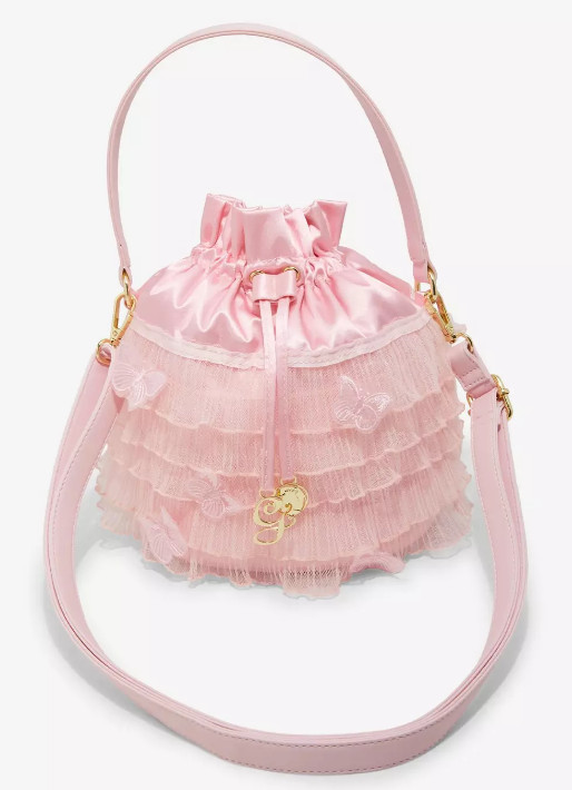 Her Universe Crossbody Wicked Glinda Pink Butterfly Ruffle Bag Purse Frill