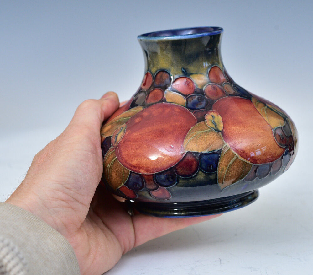 Early MOORCROFT Pomegranate Vase on Cobalt blue ground 5 3/4\