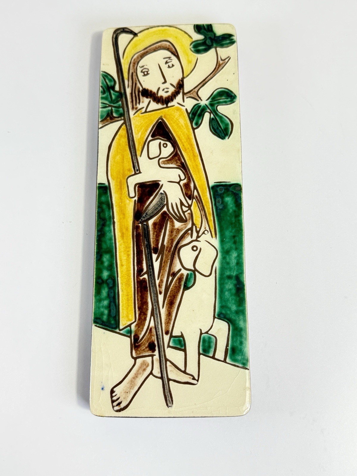 Vintage Good Shepherd Ceramic Wall Plaque