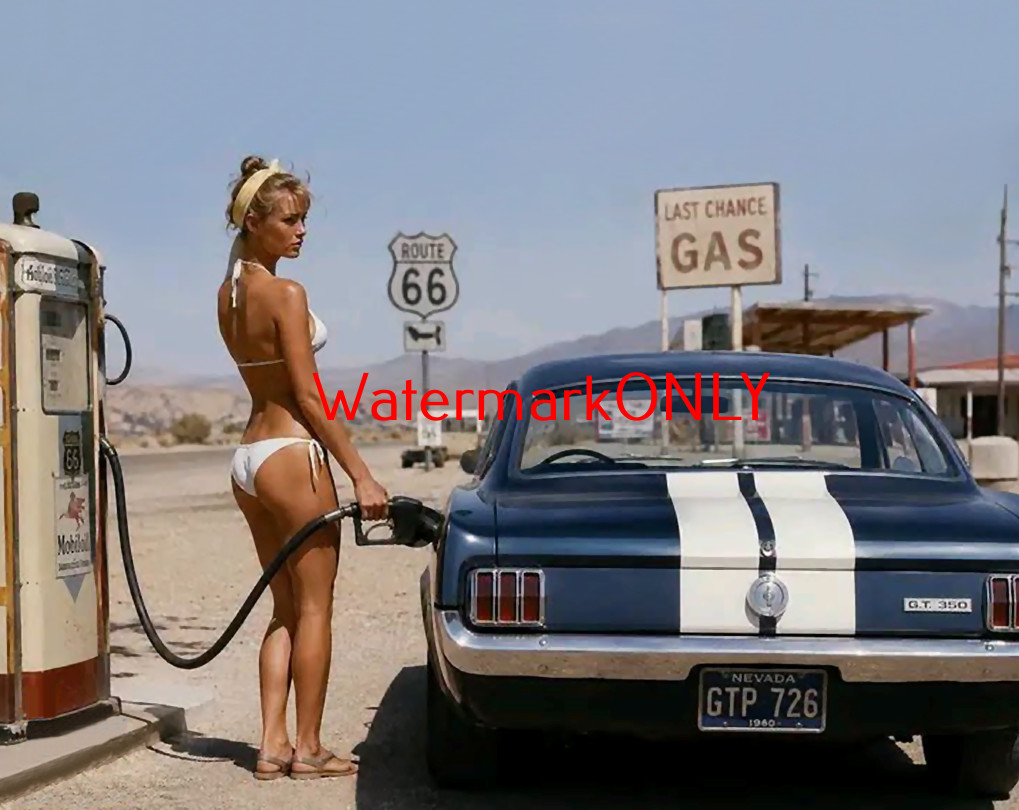 SUPER ULTRA HOT Ford Mustang Car Babe BUSTY LEGGY Bikini \