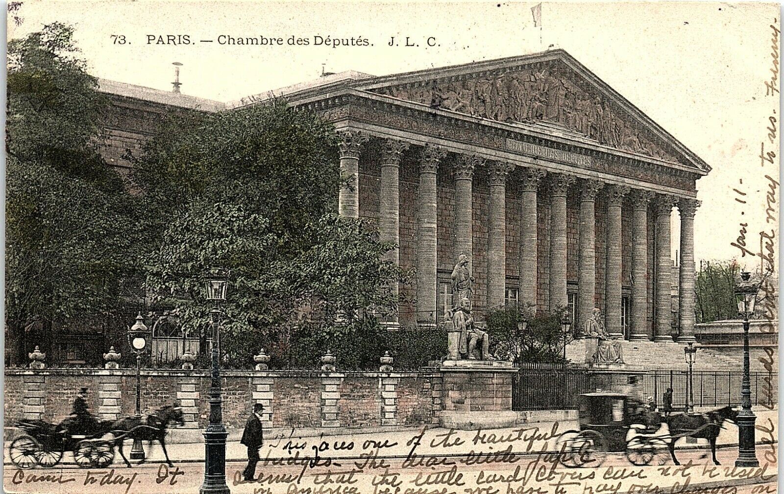 1907 Paris Chambre des Deputes J.L.C. Montparnasse Postcard 13-53
