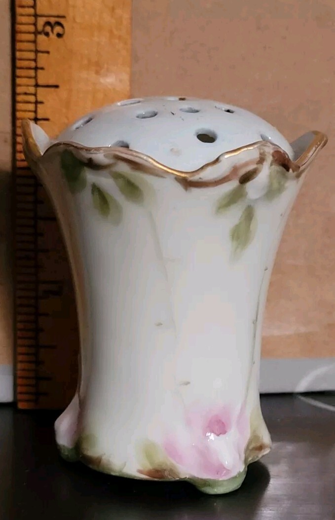 Vintage ceramic with floral design SALT SHAKER SINGLE