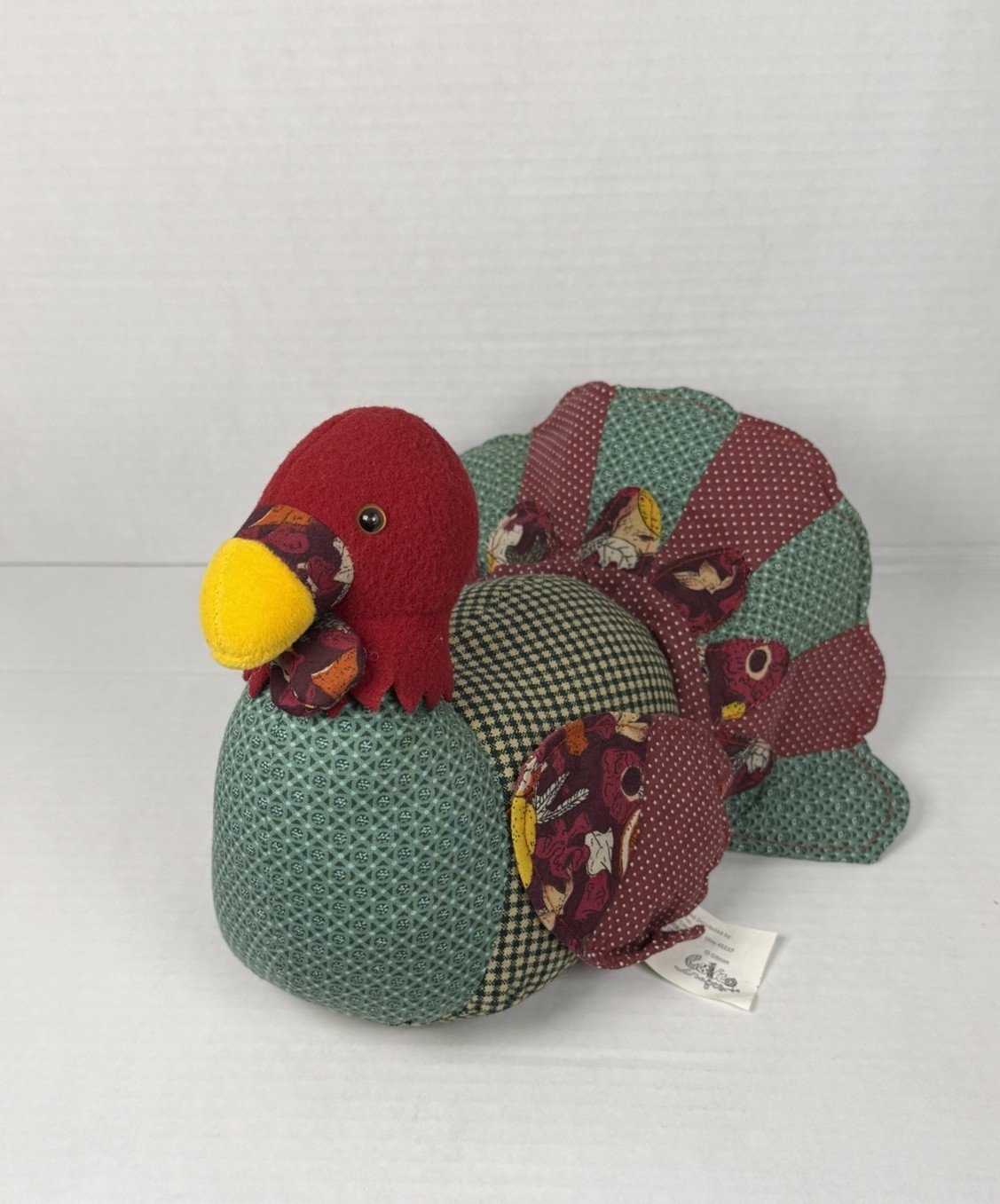 Vintage Gibson Greetings Thanksgiving Stuffed Turkey 1990\'s Calico Crafts Rare
