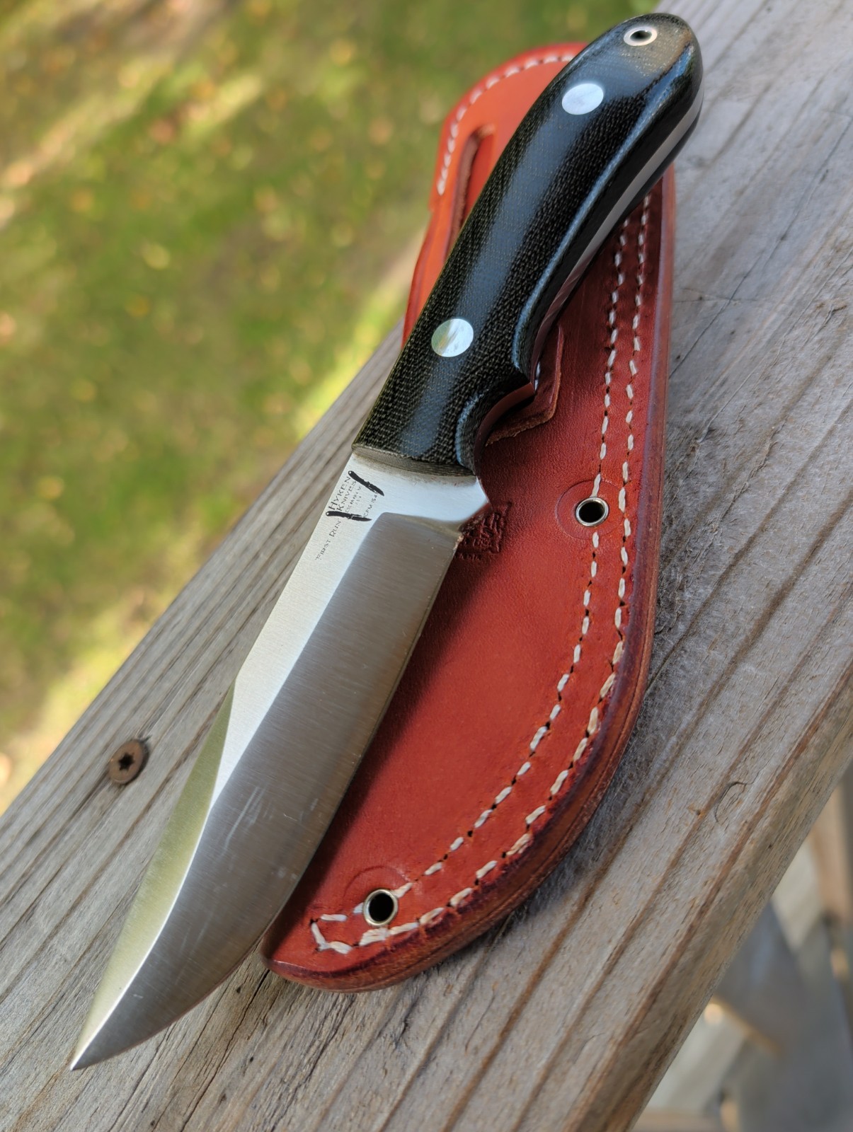 Bark River Hyken Knives Lite Hunter First Run CPM-154 Black Canvas Micarta Sheat
