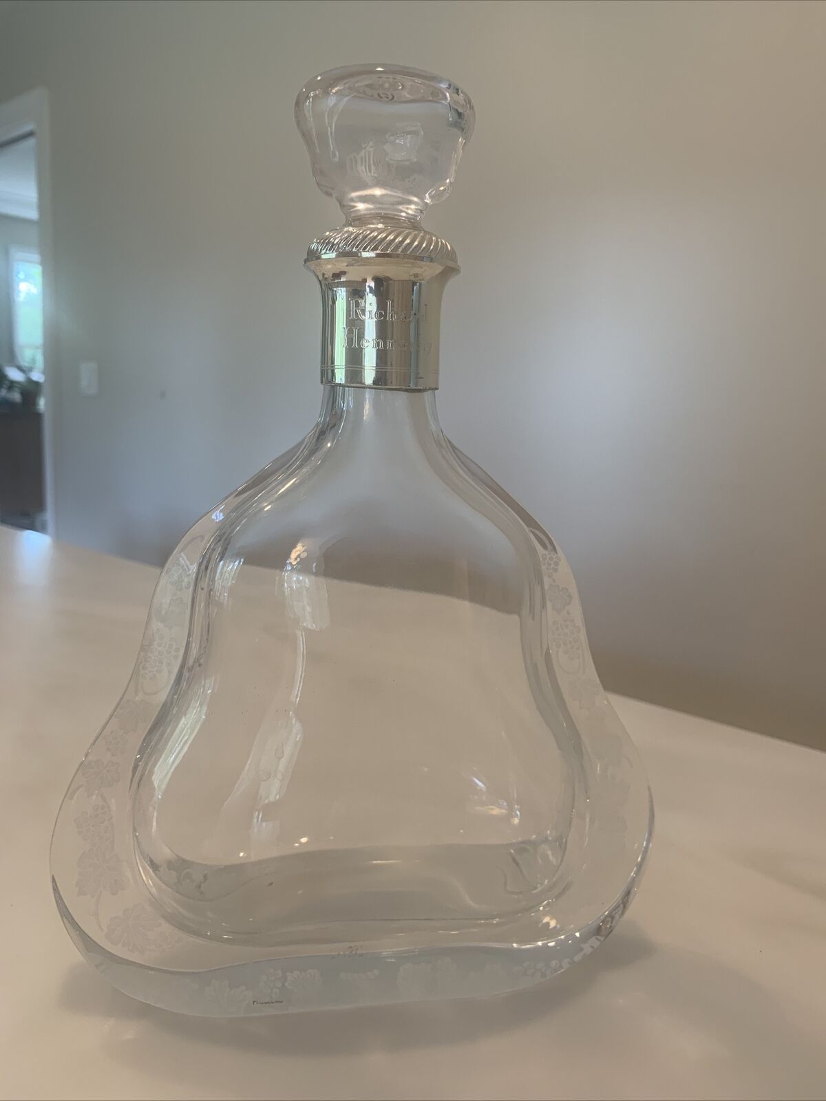 Richard Hennessy Baccarat Crystal Decanter Cognac Empty Bottle