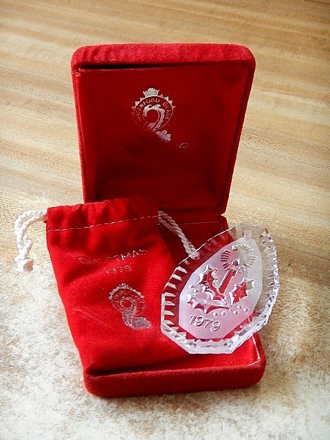Vintage 1979 Waterford Annual Christmas Crystal Candle Ornament, in Original Box