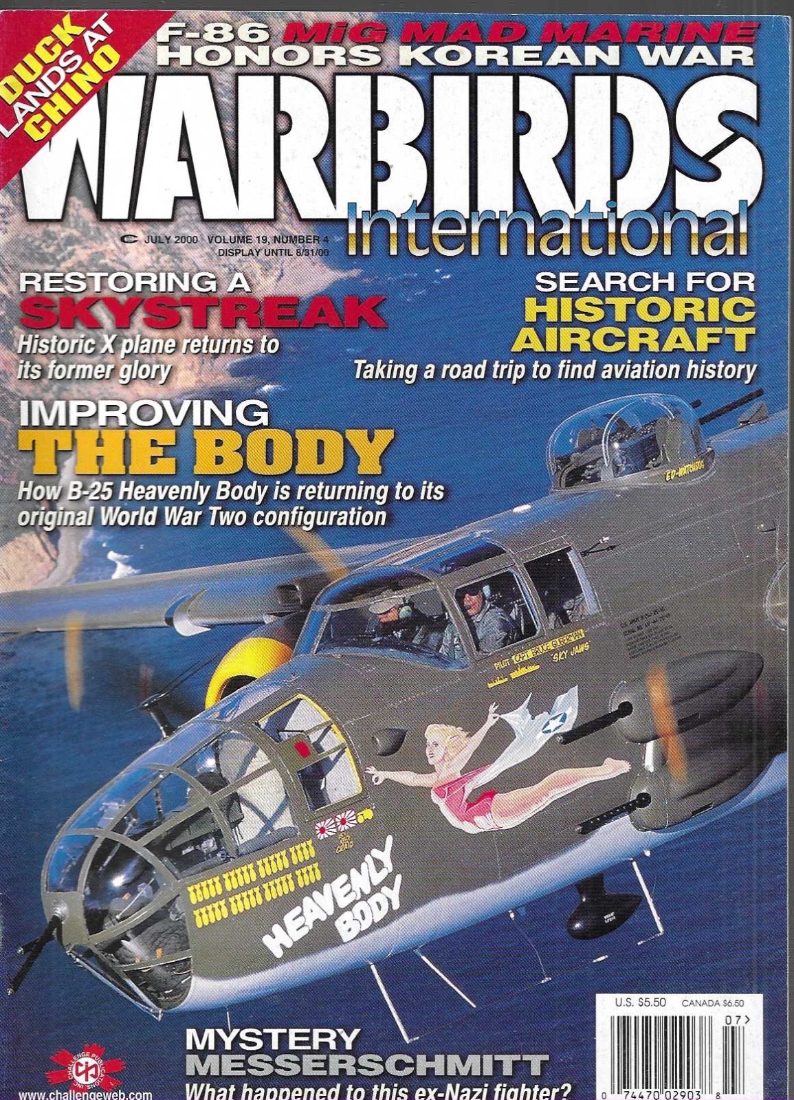 Warbirds International Magazine July 2000 Messerschmitt Fighter Skystreak Canada
