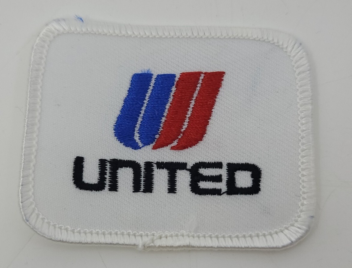 Vintage United Airlines Employee Patch White Embroidered Uniform Shirt