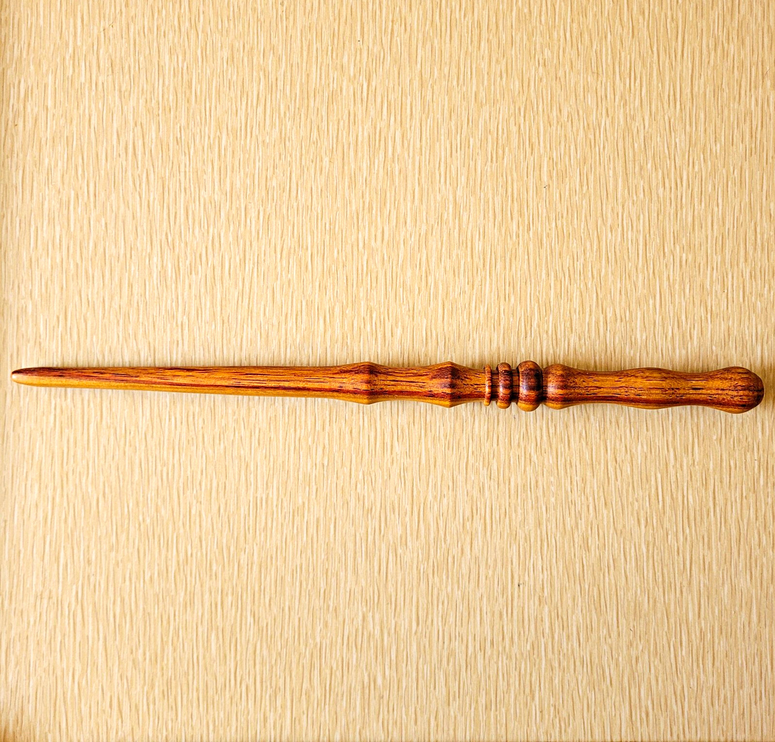 Wooden Wizard's Wand, Canarywood, 12.5 Wooden Wizard's Wand, Canarywood, 12.5