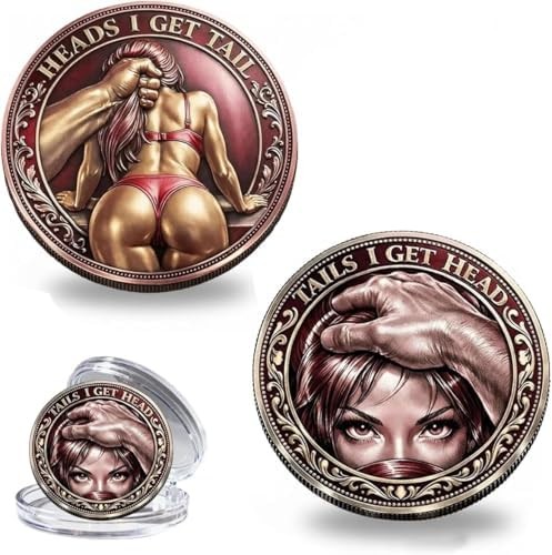 Heads I Get Tail/Tails I Get Head Commemorative Coin, Funny Heads and Tails Chal Heads I Get Tail/Tails I Get Head Commemorative Coin, Funny Heads and Tails Chal