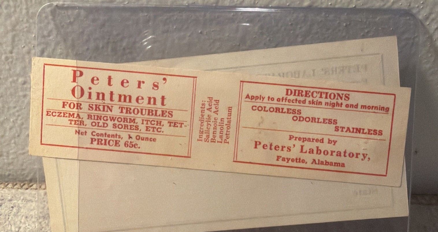 Vintage Peter’s Ointment Coupon And Order Form Peter’s Laboratory Fayette AL
