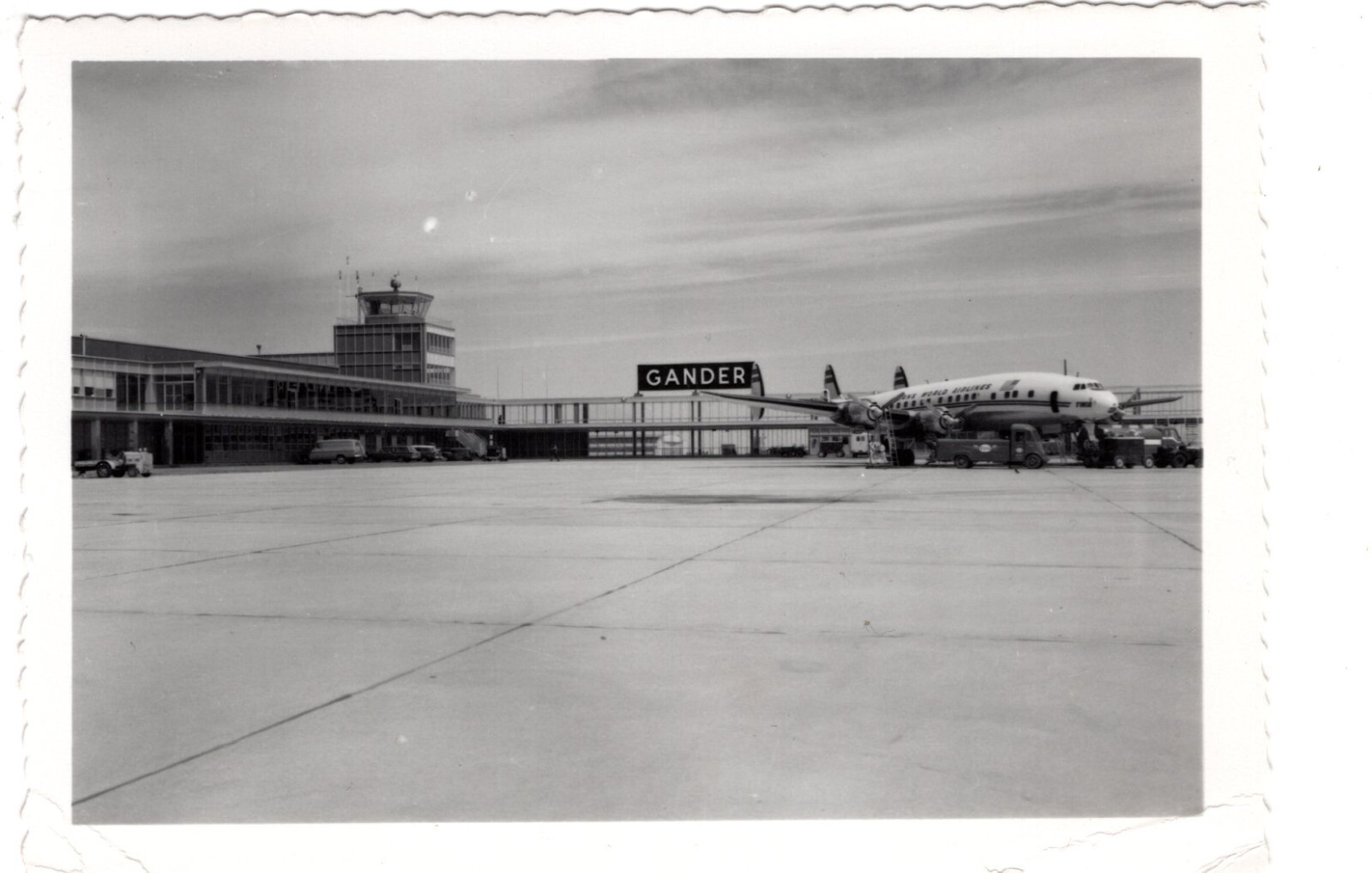 Postcard Gander International Airport Terminal Trans World Airline RPPC -8298