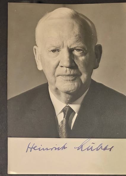 FORMER West German President Heinrich Lubke Signed Photo