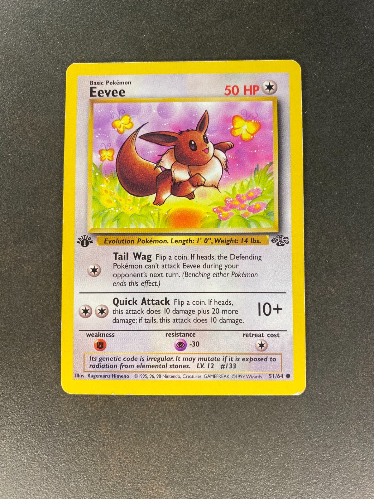 1st Edition - Eevee 51/64 - Jungle Set - Vintage 1999 Pokemon Card (1) 1st Edition - Eevee 51/64 - Jungle Set - Vintage 1999 Pokemon Card (1)