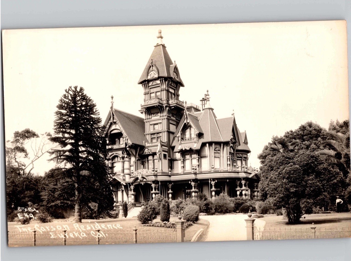 c1945 The Carson Residence Mansion Eureka California CA RPPC Real Photo Postcard