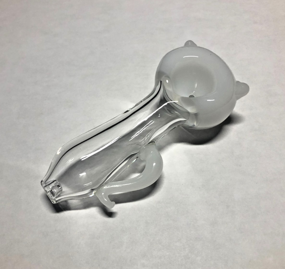 White Cat Style Smoking Glass Pipe Kitty Handmade Pipes Glass Hand Pipe