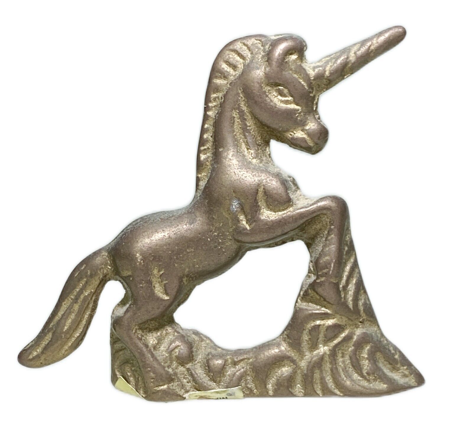 2.5” Brass Unicorn Mini Figurine Toy Vtg Taiwan