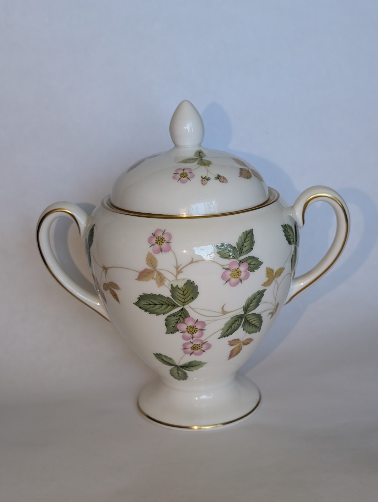 Wedgwood  Bone China WILD STRAWBERRY Lidded Sugar Bowl