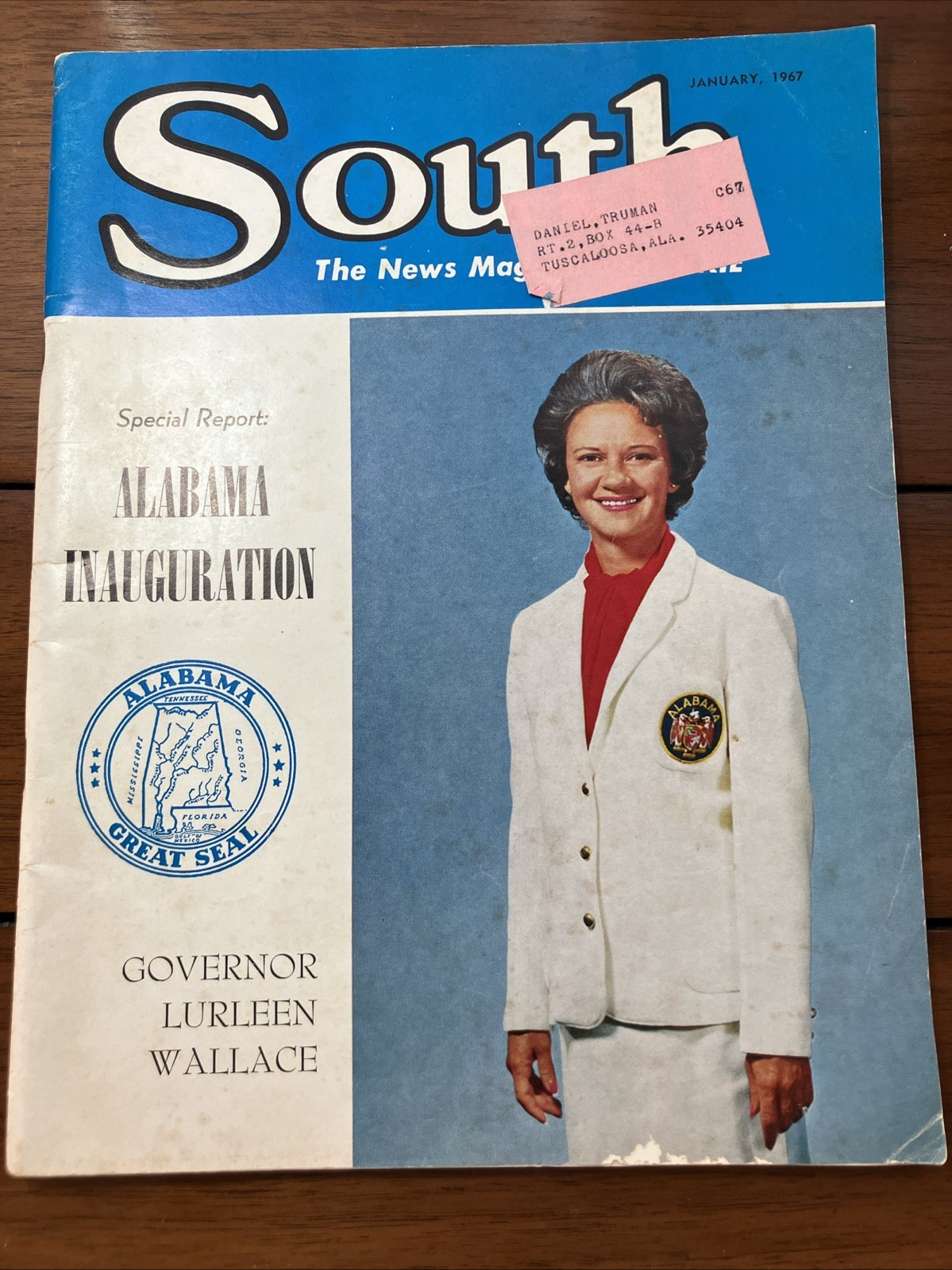 VTG Alabama Gov. Lurleen Wallace 1967 South Magazine Special Report Inauguration