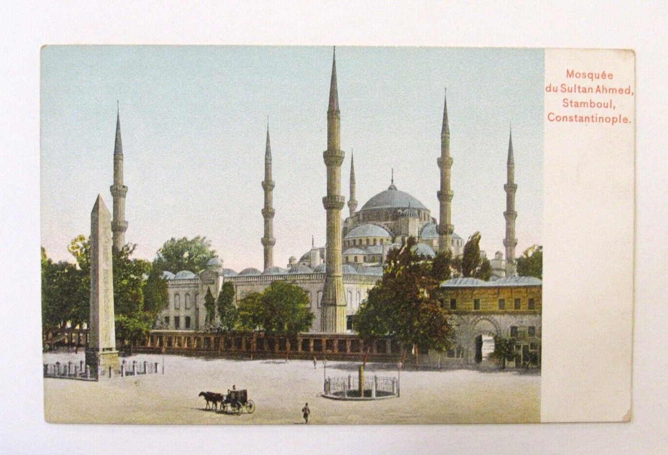 Stamboul Constantinople Turkey Postcard Mosque Du Sultan Ahmed c1910 ANTQUE