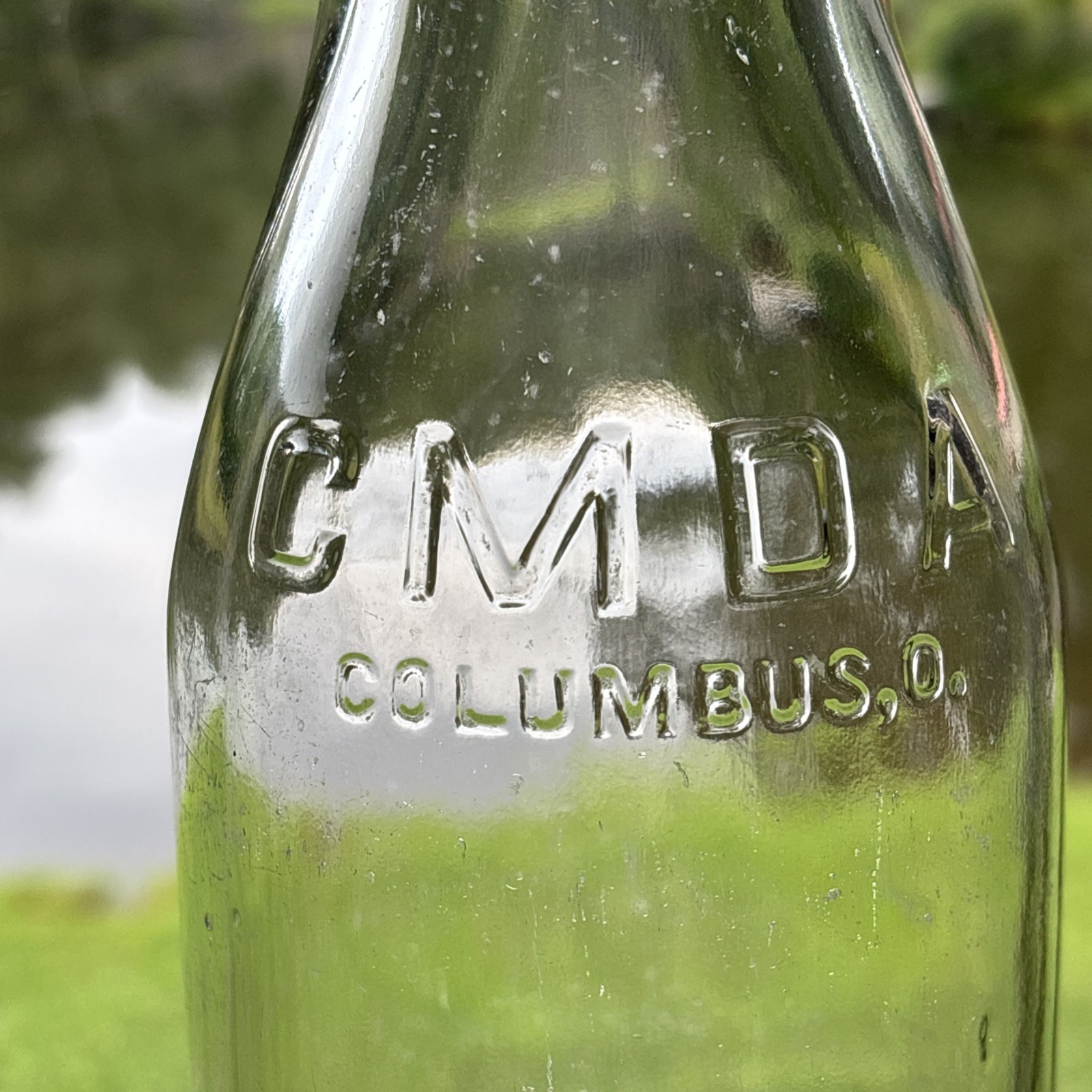 CMDA Embossed 1 Quart Milk Bottle; Columbus OH