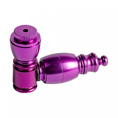 Metal Hand Smoking Pipe Anodized Aluminum 2-3/8IN - violet; assembled in the USA