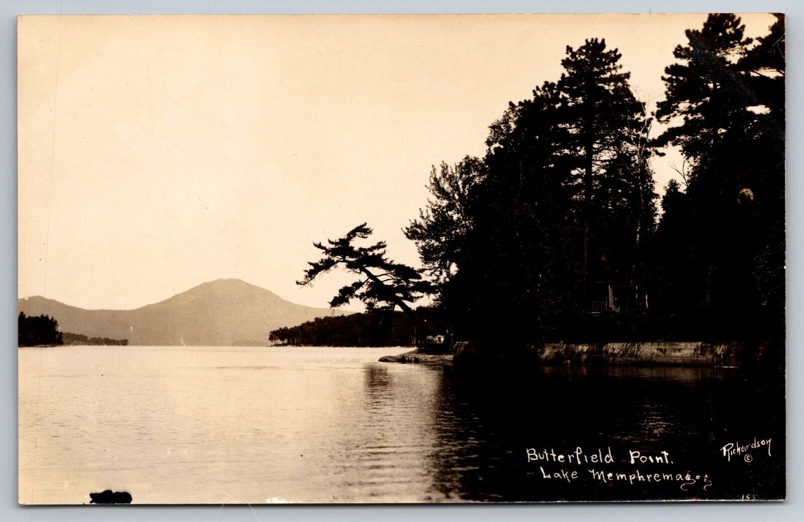 Butterfield Point. Lake Memphremagog. Newport Vermont Real Photo Postcard RPPC