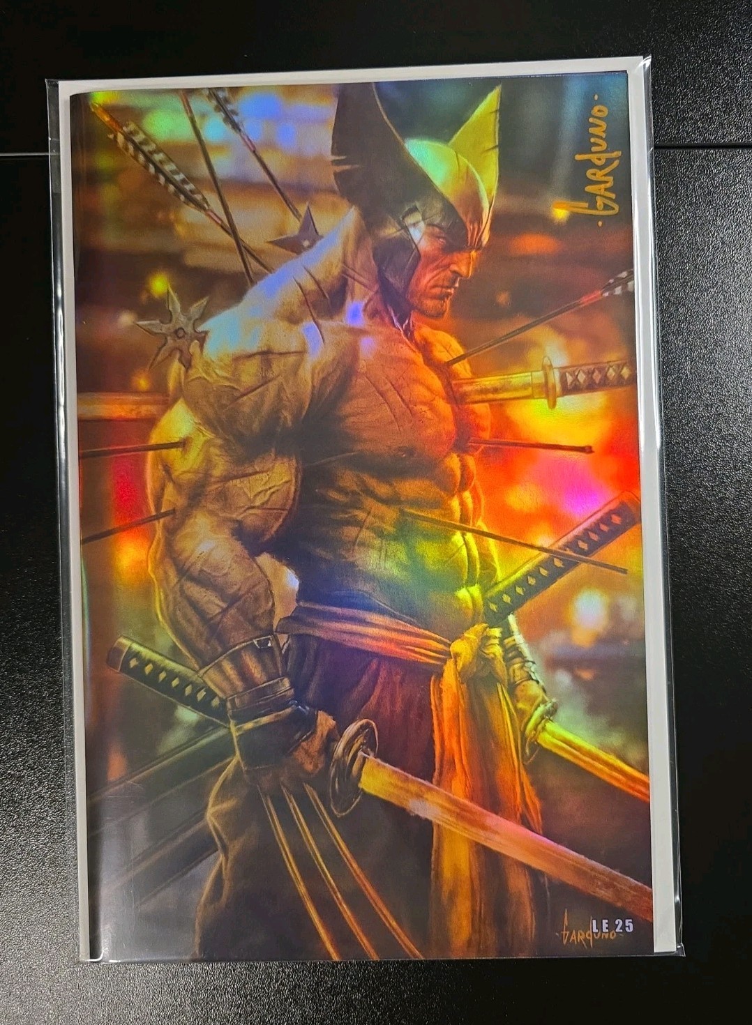 WOLVERINE BUSHIDO CLAW BLOODY BATTLE #1 SIGNED VICTOR GARDUNO HOL FOIL COA LE 25