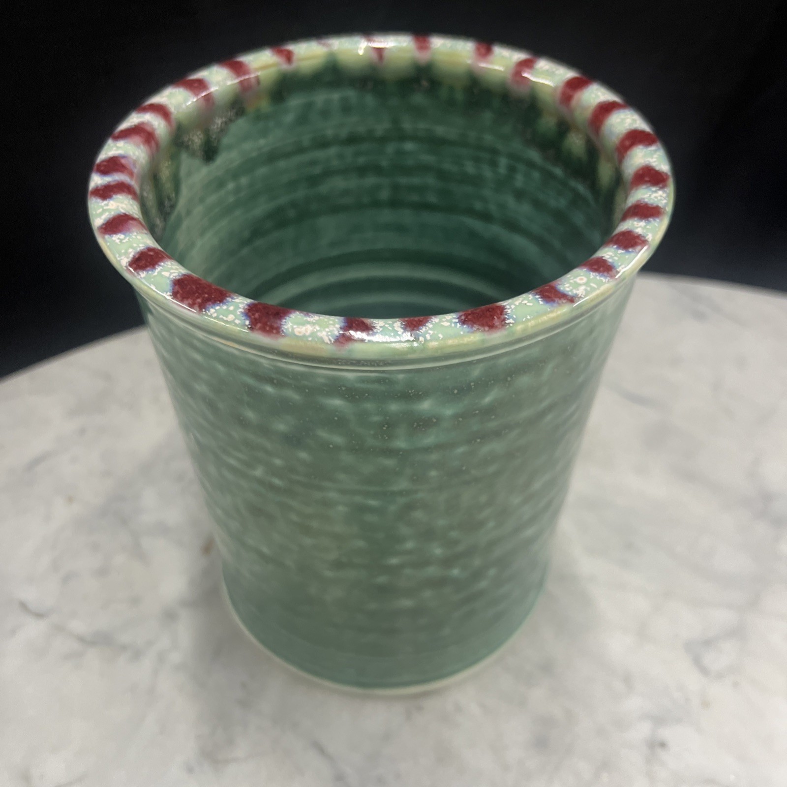 Vintage Sheepscot River Pottery Utensil Crock