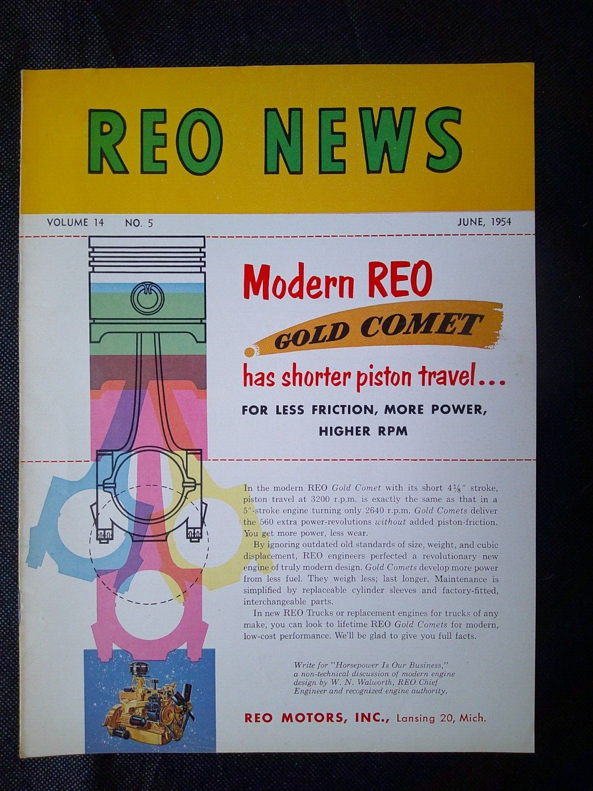 REO News Truck Trade Magazine June 1954  REO Runabout from 1904 Original 16 pg