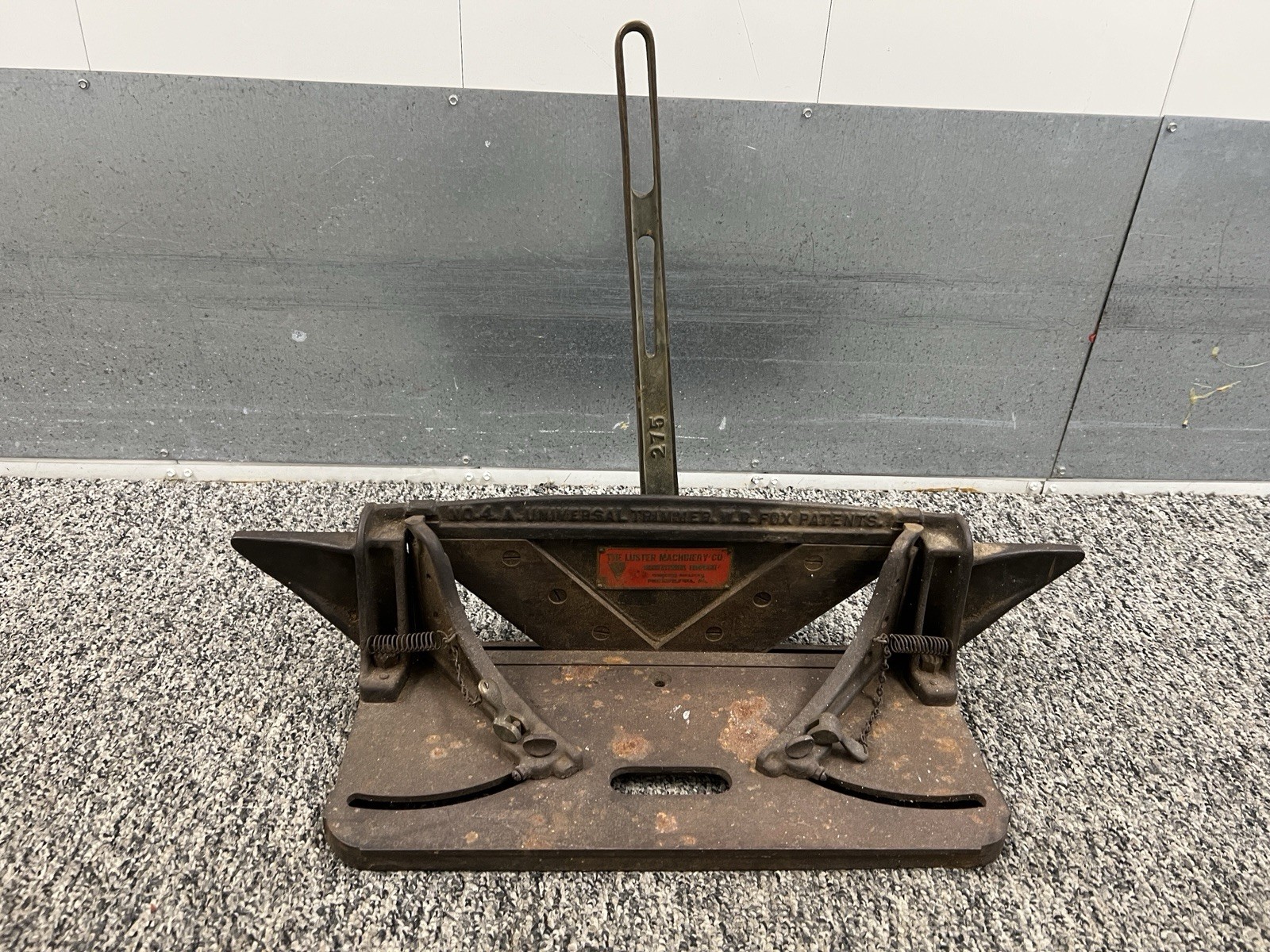 Antique Fox Machine Co. 4 4A Universal Trimmer Cast Iron Woodworking Miter Tool