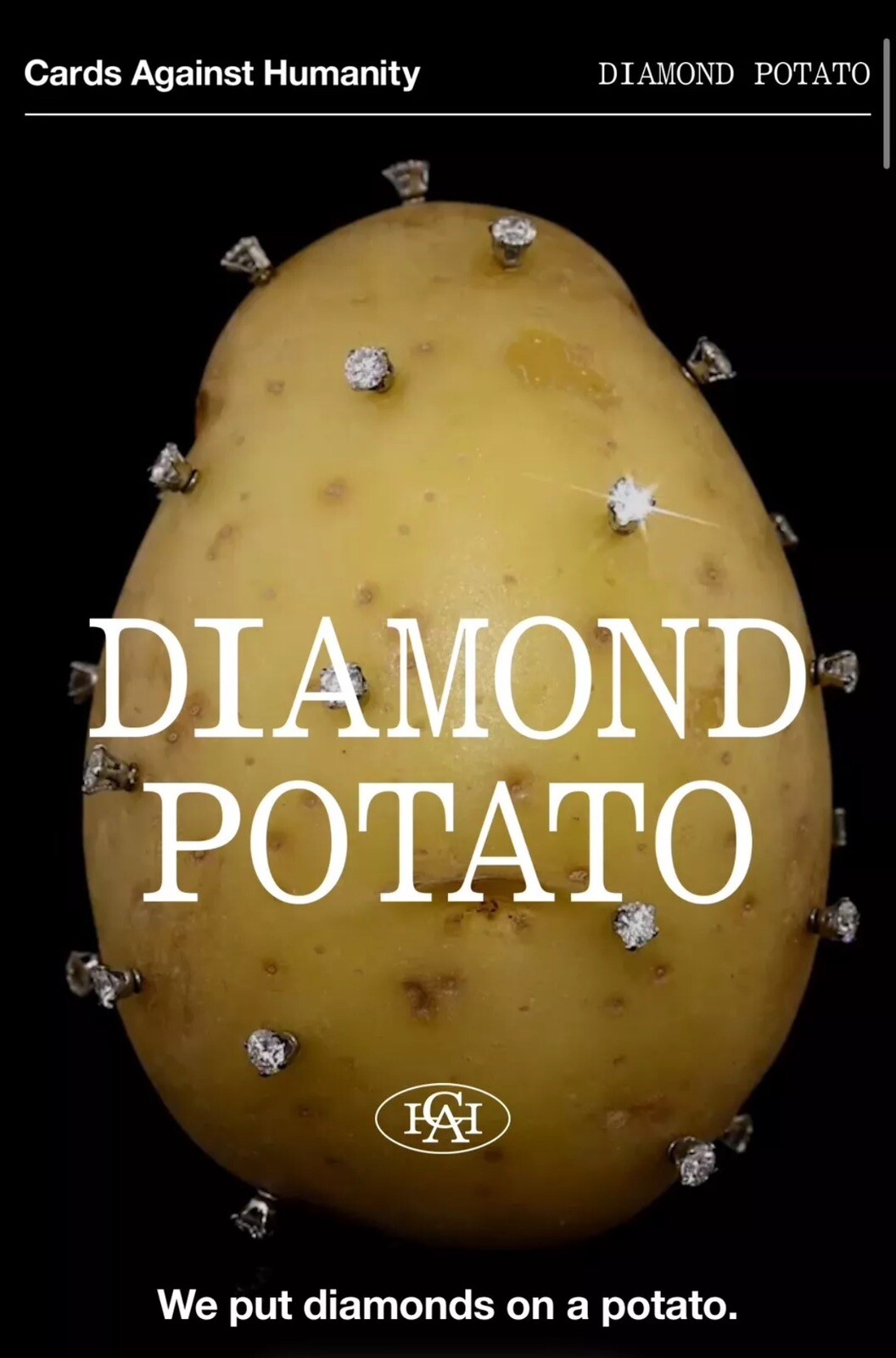 *ORDER CONFIRMED* Diamond Potato Cards Against Humanity