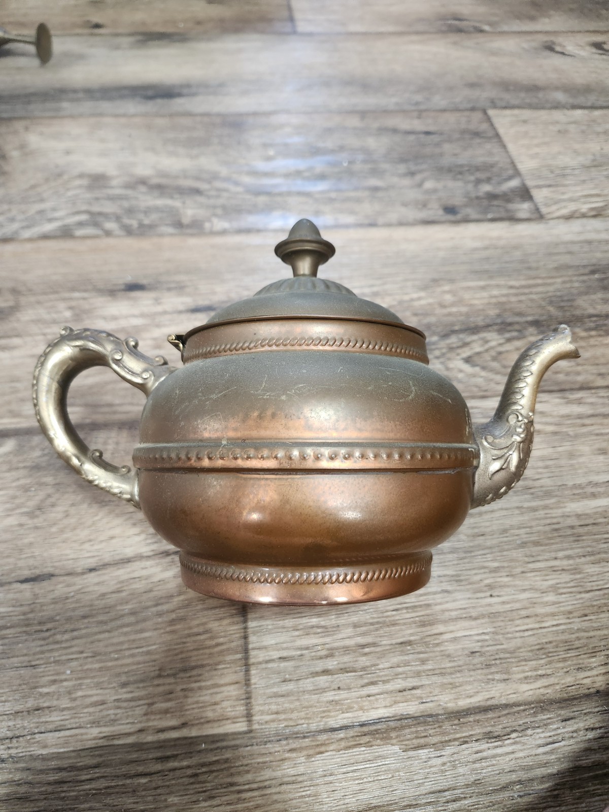 Antique Rochester Stamping Works Copper Nickel Teapot Kettle Victorian 1890s 