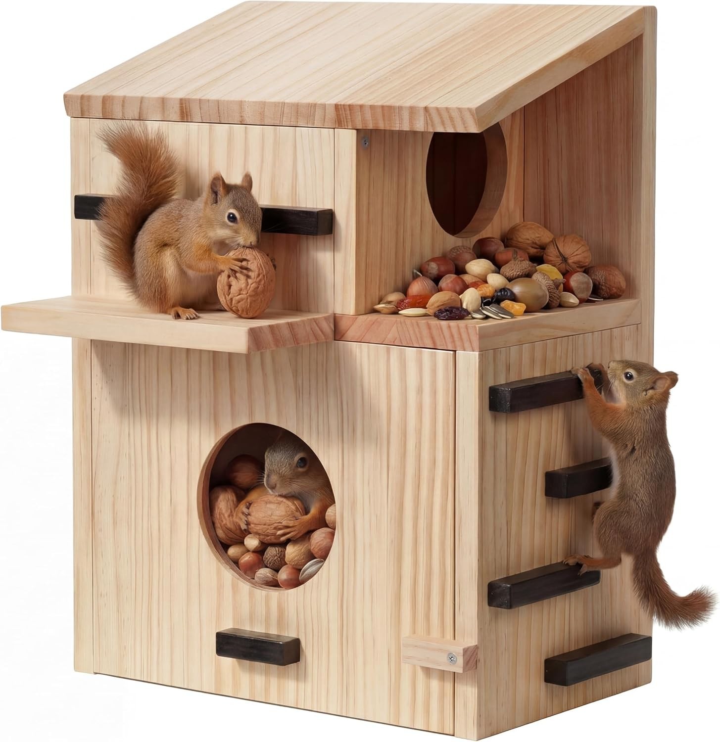 Large Wooden Squirrel House Outdoor,Squirrel Nesting Box Large Wooden Squirrel House Outdoor,Squirrel Nesting Box
