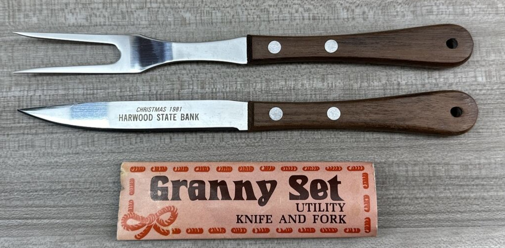 1981 Vintage MCM Vernco Knife And Fork Set Granny Set Stainless Steel Japan
