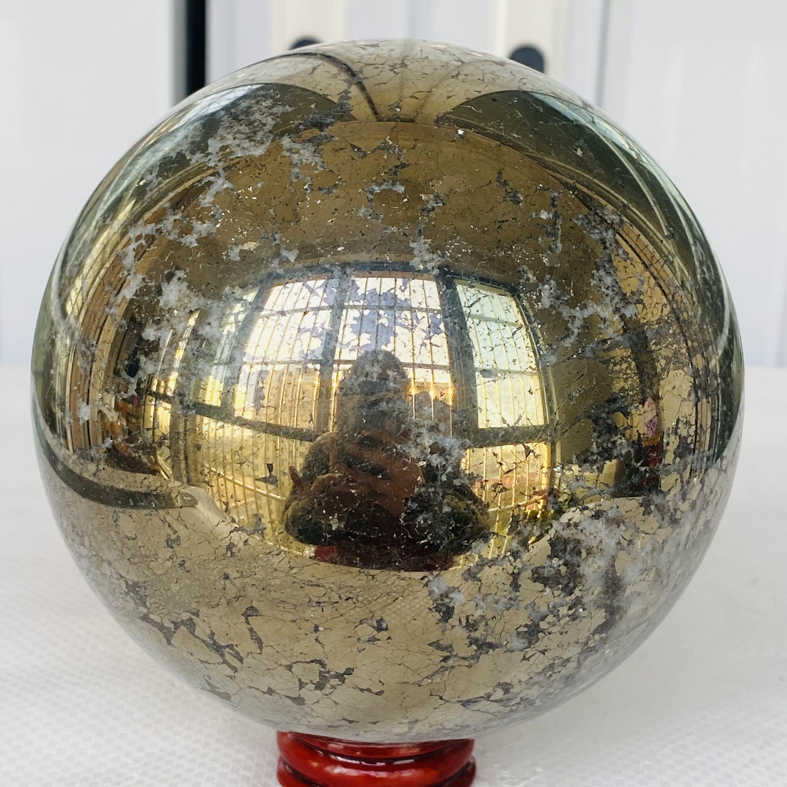 Natural Chalcopyrite Quartz Crystal Ball Energy Reiki Healing 3260g