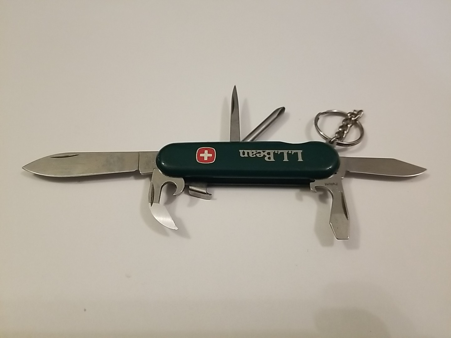 Vintage Wenger 85mm CANYON Lock Blade Swiss Army Knife Green Cellidor LL BEAN